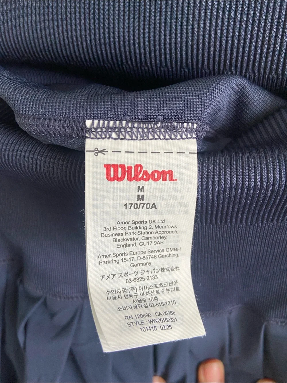 Wilson Navy Ribbed Racerback Crop Sports Bra and Pleated Skirt Set - Picture 9 of 11